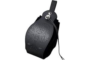 MAYTING Pochette à Cordon en Similicuir Médiéval Ceinture Portable LARP Taille Sac Viking Renaissance Cosplay Costume Sac à Main Steampunk Sac à dés pour Hommes Femmes (D)