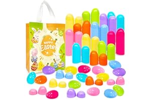 Aviski Lot de 48 œufs de Pâques irisés de 6 x 4 cm pour enfants - Avec 1 sac non tissé - Remplissage de jouets - Friandises et thème de Pâques