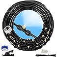 GMAULEE Misting Cooling System, DIY 65.6FT(20M) Misting Line +20 Brass Mist Nozzles+ a Brass Connector(3/4'') Outdoor Mister System for Patio Waterpark Garden Trampoline Greenhouse