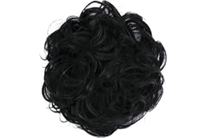 ‎CAISHA CAISHA Haarteil Haargummi Hochsteckfrisuren Brautfrisuren Voluminös Gelockt Unordentlich Dutt Kunstfaser DM15cm Schwarz G1A