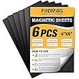 6 Pack Magnetic Sheets, Magnetic Sheets with Adhesive Backing, Magnets for Crafts, 4 x 6 inches Flexible Self Adhesive Magnet Sheets for DIY, Magnetic Sheets Can be Cut into Any Pattern for Use