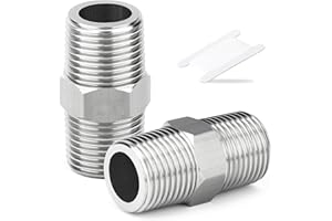 TAISHER 5PCS 304 Nouveau raccord hexagonal en acier inoxydable, 3/4" BSP mâle x 3/4" BSP mâle, adaptateur pour tuyaux