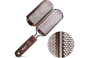 SLIM FEET PRO Kit rappe pies pedicura manual profesional de acero inoxidable para eliminar callos, cuernos, pieles muertas, callus, durillones, pies secos y agrietados, lima para cuidado de pies doble sin esfuerzo