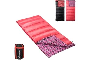 BISINNA Cotton Flannel Sleeping Bag for Camping 2-3 Season Camping Sleeping bags Warm and Comfortable Adult Sleeping Bag for Hiking Backpacking Indoor Outdoor with Compression Sack
