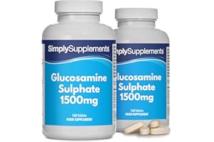 ‎SIMPLY SUPPLEMENTS Glucosamin Sulfat 2KCL 1500mg | Starke Formel für einen aktiven Lebensstil | Marine Quelle | 360 Tabletten | 6 Monate Vorrat | Hergestellt in Großbritannien nach GMP-Standards
