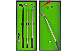 JDBlissful Cadeaux de Golf Stylo Mini Golf Pen Ensemble de Golf, Cadeau pour Les Clubs de Golf, Gadgets de Mini Clubs de Golf en Idée Cadeau Fête des Pères pour Golfeur(Green)