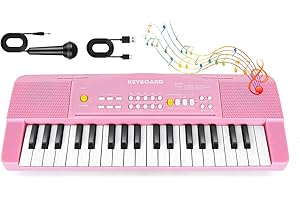 Hilifexll Kids Piano Keyboard, 37 Key Electronic Keyboard Piano for Kids Music Piano Musical Toys for 3 4 5 6 Year Old Girls Educational Toddler Toys Birthday for Boys Girls Age 3-6