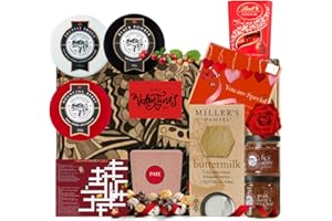 ANT & CHID Valentines Snowdonia Cheese Hampers Gift|3 Award Winning Cheeses,Pate, Chocolates Chutneys,Butter Milk Biscuits|Cheese Hamper Gift Set for Men and Women|Valentine's