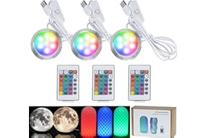 ‎3DZWMAN Fernbedienung RGB LED Lampe Kit 001 mit Stromausfall Farbeinstellungen speichern für Bambus Lab H2D/X1/P1P/A1 mini Mit Farbspeicherfunktion Multicolor Makerworld 3D-Drucks 5V USB angetrieben(3PCS)