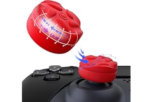 PlayVital Copri Levette Analogiche per ps5/4,Thumbs Cushion Caps Copri Analogici Gommini per Xbox Series X/S,per Xbox One S/X/Elite Series 2/Switch Pro Controller(Goccia di Pioggia)-Rosso Passione