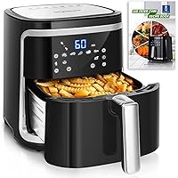 Aigostar Cube - Friteuse à air sans huile de 7L, 1900W. 7 préprogrammes, mode manuel et fonction maintien au chaud. Panneau t