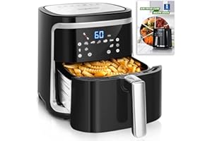 Aigostar Cube - Friteuse à air sans huile de 7L, 1900W. 7 préprogrammes, mode manuel et fonction maintien au chaud. Panneau t