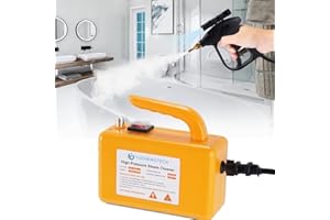 YUCHENGTECH 2600W Limpiador de Vapor de Mano alta Presion,3.5 bar,100 grados de alta Temperatura,3 Tipos de Cabezales de Cepillado,Menaje de Cocina, Azulejos, Persianas,No Apto para Suelos, amarillo