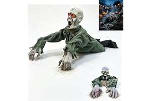 Crawling Zombie Animatronic, Halloween-ljud aktiverad med lysande ögon