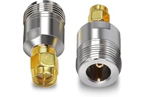 TUOLNK Conector coaxial tipo N hembra a SMA macho, convertidor SMA a tipo N para Cable de extensión de antena Wi-Fi, 2 uds.