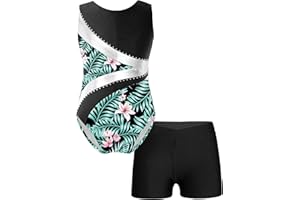 iEFiEL Mädchen Glitzer Turnanzug Ärmellose Leotards Rückenfrei Ballettanzug mit Strass Ballettkleidung Gymnastikbody Tanzkostüm