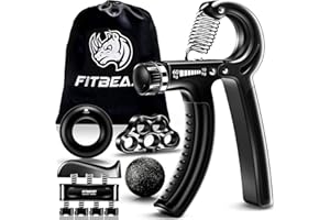 FitBeast Hand Grip para Antebrazo Ejercitar – Paquete de 5 Piezas, Fortalecedor de Agarre de Manos Ajustables, Ejercitador de
