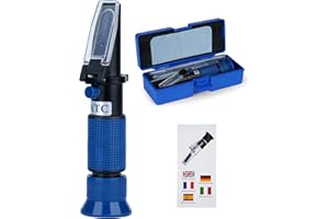 LUNEKUCK 4-in-1 Frostschutz Refraktometer Frostschutzprüfer kühlmittel Tester für Ethylenglykol(G11,G12), Propylenglykol(G13) Gefrierpunkt von Kühlwasser Scheibenwasser AdBlue Batteriesäure