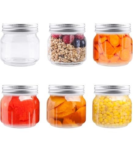 Atliberswo Overnight Oats Jar - 4 bicchieri da 750 ml, con coperchio a vite per Meal Prep, marmellata fatta in casa