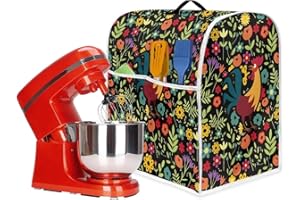 Psesaysky Floral Rooster Mixer Cover Small Appliance Covers for Kitchen Counter L Size Mixer Cover Dust Cover Kitchen Juicer Attachment Kitchen Bowl Cover
