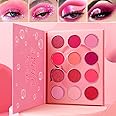 Pink Eyeshadow Palette Makeup, Afflano Highly Pigmented Purple Peach Pink Eye Shadow Pallet Blendable Matte Shimmer Shades, Small Cute Violet Eye Makeup Palette, for Girl Women Mother's Gift