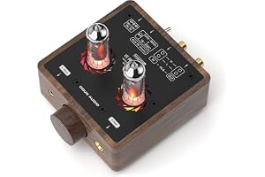 Douk Audio Mini Röhren Kopfhörerverstärker Desktop Stereo Audio Vorverstärker mit 4,4/6,35 mm Buchse (Walnussholz)