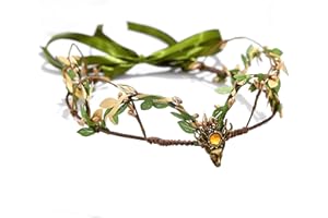 Fashband Diademas de corona de hojas, diadema romana verde, corona de diosa, tocado, disfraz de cosplay, accesorios para el cabello para mujer