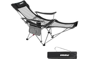 ‎#WEJOY #WEJOY 2-in-1 Campingstuhl faltbar Relaxsessel Liege mit Getränkehalter Übergroßer Strandstuhl mit Verstellbarer Rückenlehne & Fußstütze
