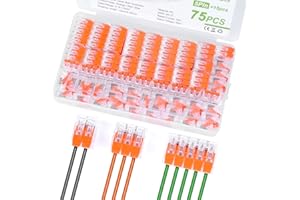 YADOBIG 75 Piezas Conectores Eléctricos Rapidos, Bloques de Terminales, 4mm² Conexión de Cable Compacto
