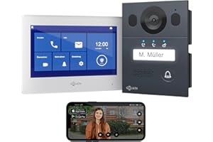 Goliath® Türklingel & Türsprechanlage mit Kamera [MIT Smartphone APP] - Klingel mit Kamera & Monitor - Doorbell Camera - Video Sprech - & Klingelanlage mit Türöffner - Videotürklingel (7 Zoll)