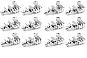 WETOWN 12 Stück Solarpanel Erdungsklemmen - Aluminium Endklemmen für sichere Befestigung und Erdung von PV Solarmodulen - Photovoltaik Montage System Zubehör