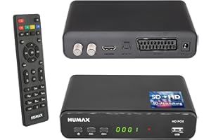 Humax Digital HD Fox Digitaler HD Satellitenreceiver 1080P Digital HDTV Sat-Receiver mit 12V Netzteil Camping - Astra vorinstalliert - HDMI, SCART, DVB-S/S2 PVR Ready