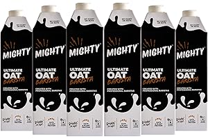 MIGHTY PEA Mighty Ultimate Oat Milk Barista Edition, (6x1L Cartons), Crafted for Coffee & Tea, Plant-Based, Dairy Free, UHT Oat Drink