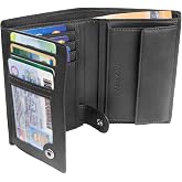 TRAVANDO Dublin Men's Wallet with RFID Blocking, Black Wallet, Card Holder, Male Wallet, Coin Holder, Gift Wallet Vertical Po