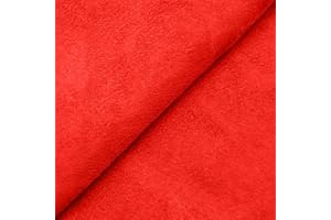 DESHOME Alessia - Tessuto al metro scamosciato in Microfibra Idrorepellente Stoffa per tappezzeria divani, cuscini, complementi d'arredo (Rosso, 1 metro)