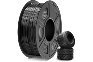 SUNLU TPU 3D Printer Filament 1.75mm, High Speed 95A TPU Filament, 1KG Flexible 3D Filament for Fast Printing, Dimensional Accuracy +/- 0.03mm, Suitable for Most FDM 3D Printers. (TPU Black)