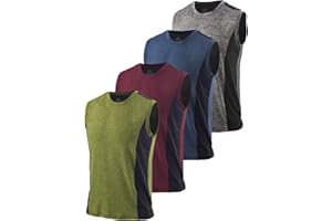 Ymmchy Men's Sport Tank Tops Workout Gym Vest Quick Dry Tops Training Sleeveless Shirt 4 Pack