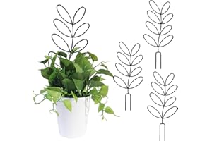 OPUHOHR 3 Pcs Leaf Shape Plant Trellis for Climbing Plants, 12.2inch Plant Trellis Indoor, DIY Climbing Trellis Flower Pots Supports for Garden Potted Plantfor Flowers Indoor Outdoor