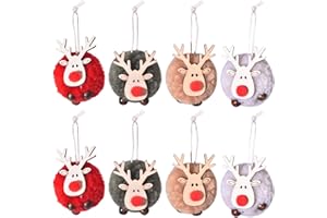 O-KINEE Zawieszki na choinkę, 8 sztuk zawieszek na choinkę, dekoracja bożonarodzeniowa, dekoracja na stół, gzyms kominkowy i prezent