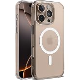 Matte Transparent for Minesque iPhone 16 Pro Max Case Compatible with MagSafe Fingerprint Free Matte Back Part and Ultra Transparent Edge