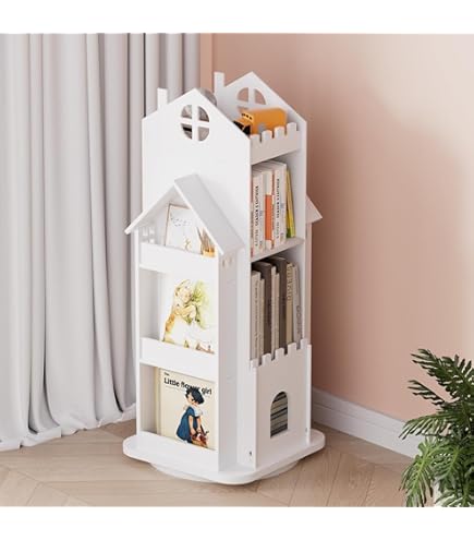 Kinderboekenplank Met Opbergruimte Boekenplank Organizer Voor Kinderen, Thuis Draaibare Kinderboekenplank, Kleuterschool Vloerspeelgoed Opbergrek, Kleine Huisvormige Plank, Eenvoudige Installatie