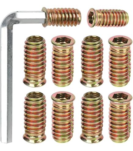 24 Inserts Filetés M6x17mm Avec Entraînement Hexagonal - Pour Meubles, Bricolage Et Assemblages