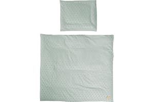 ‎BAUMANN ROBA GMBH roba Babybettwäsche Lil Planet 80 x 80 cm - 2-teiliges Bettwäsche Set - Bio Baumwolle - GOTS und Oeko-Tex 100 zertifiziert - Frosty Green