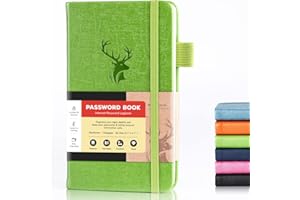 AISBUGUR Password Book Alphabetical with Tabs.Small Password Keeper for Website Log in.Hardcover Password Notebook Pocket Size Used for Internet Address and Password Oganazation,6.1 * 3.7in (Green)