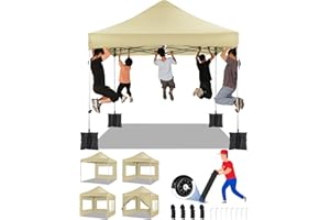 TOOLUCK faltpavillon pavillon 3x3 wasserdicht stabil Winterfest 2.0, Outdoor faltbar gartenpavillon UV Schutz 50+ 3 höhenverstellbar, Partyzelt mit 4 Seitenteilen und 4 Sandsack