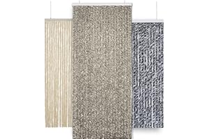 MadeInNature Tenda per porta in ciniglia di primissima qualità ampia selezione di colori lunghezza e larghezza regolabili protezione dei tuoi spazi interni antiinsetti (beige sfumato 90 x 210 cm)