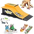 Aolieh Fingerboard Ramp Set, Finger Skateboard Park Kit with 2 Skateboard 1 Rollerskate, Customisable and Buildable Ramp Set, Kids Toy for Boys and Girls Ages 6 and up (1810-6E)