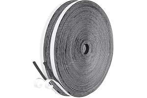 fowong Fensterdichtungen Selbstklebend 20m(L) x6mm(B) x1.5mm(D) Dichtungsband Selbstklebend für Türen Fenster, Türdichtung für Kollision Siegel Schalldämmung 2 Rollen je 10m