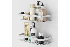 LIEBHEIM Mensola per doccia senza foratura, con nastro adesivo industriale (riutilizzabile), alluminio