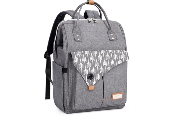Lekebaby Sac à langer à porter comme un sac à dos avec matelas à langer Motifs flèches Gris